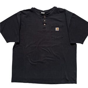 Vintage Carhartt Men's Henley/Pocket Tee Shirt